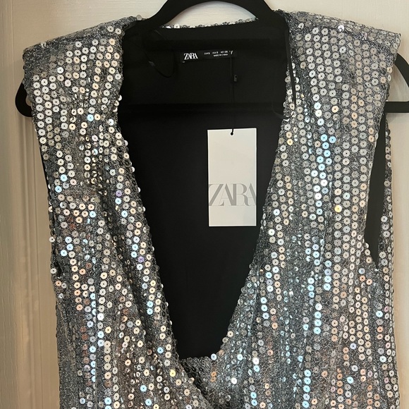 Zara Drapped Sequin Dress - Picture 4 of 6